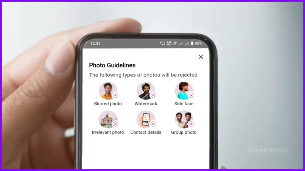 So, the photo you can upload should be a clear photo. It should be clear enough to see your face. There should be no watermark. There should be no group photo.