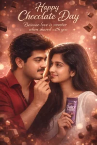 Boy is feeding Chocolate