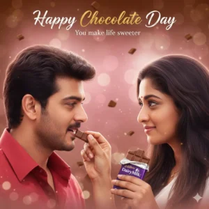 Girl is feeding Chocolate