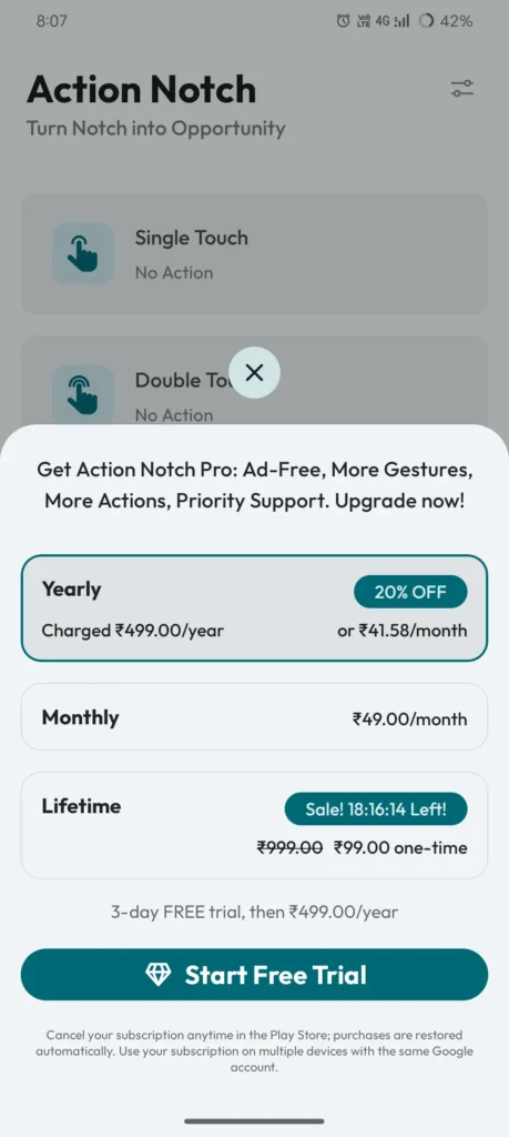 Action Notch—Control your phone with Punch Hole